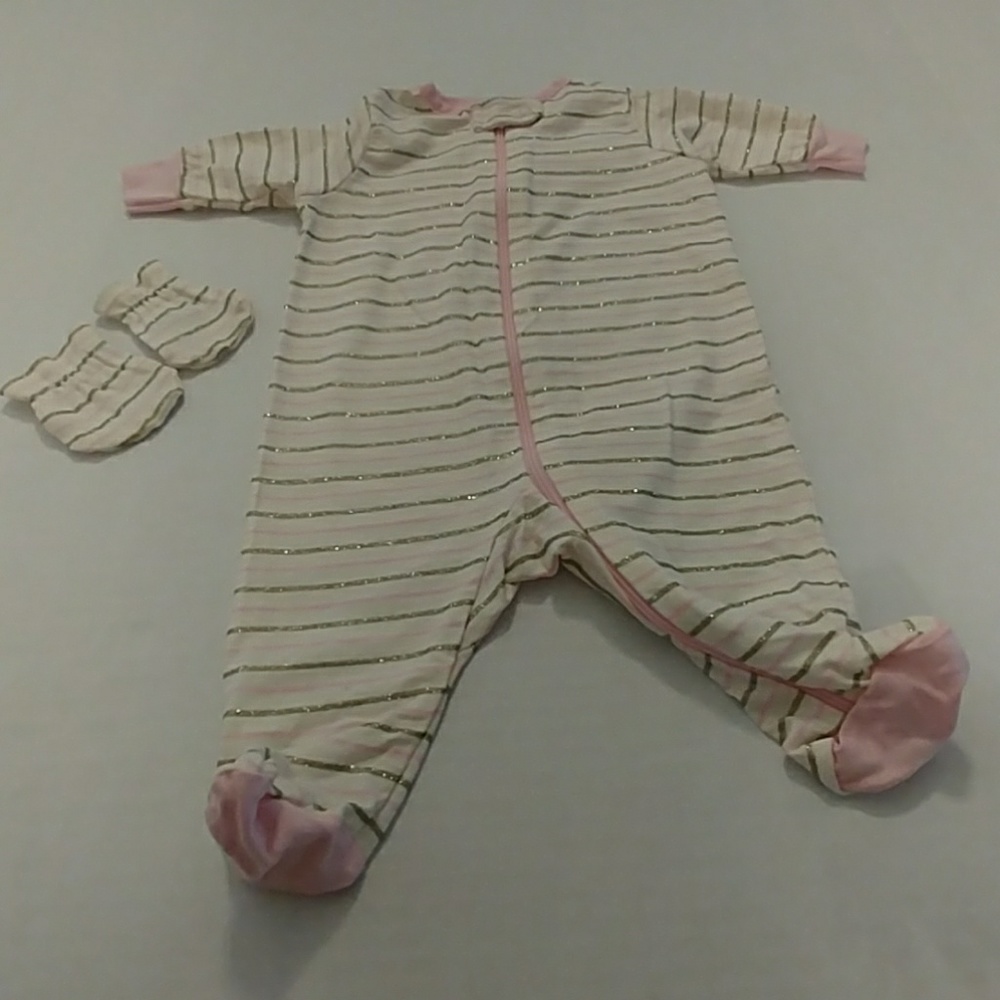 Gerber Metallic Striped Newborn Outfit Set